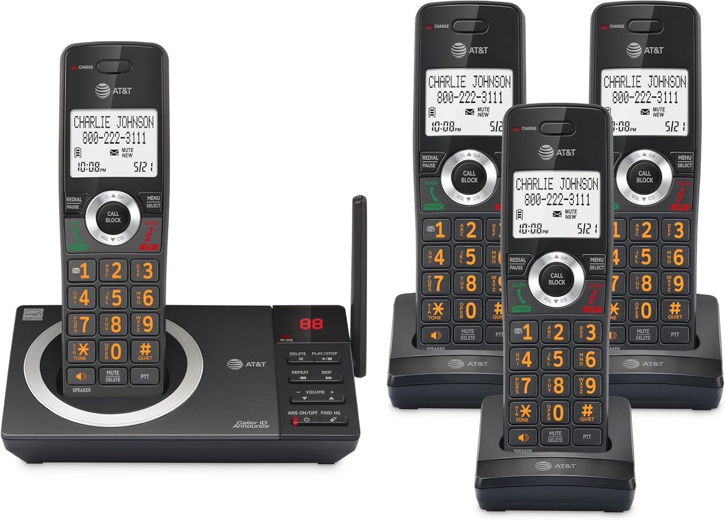 AT&T 4-Handset Expandable DECT 6.0 Cordless Phone System
