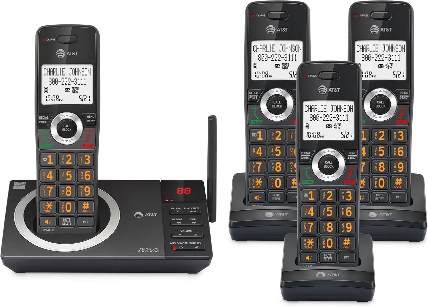 AT&T 4-Handset Expandable DECT 6.0 Cordless Phone System