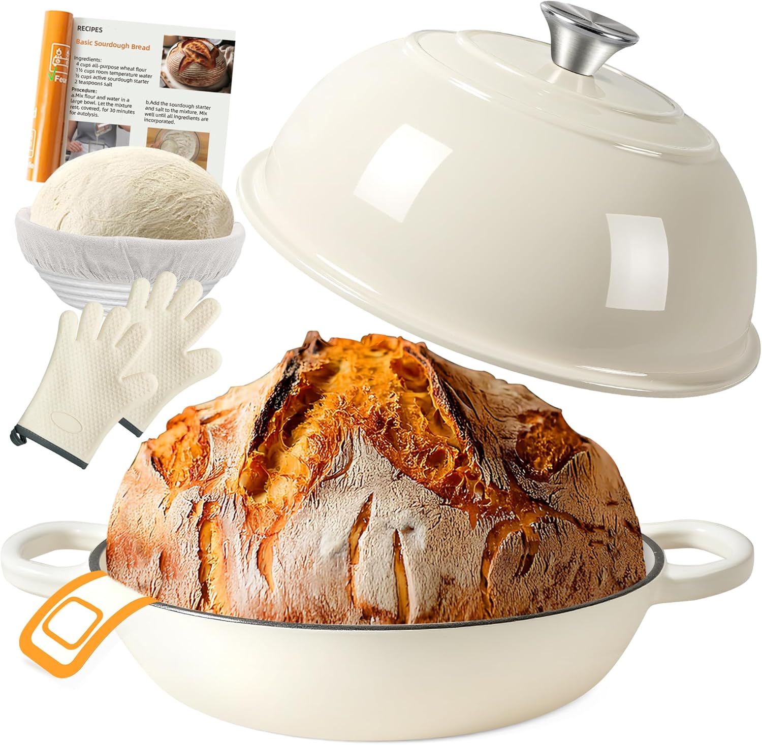 AHJ 6QT Dutch Oven for Perfect Bread Baking and More