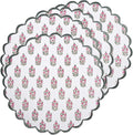 Ridhi Bo-ho 15in Round Floral Cotton Placemats - Double Layer (Pack