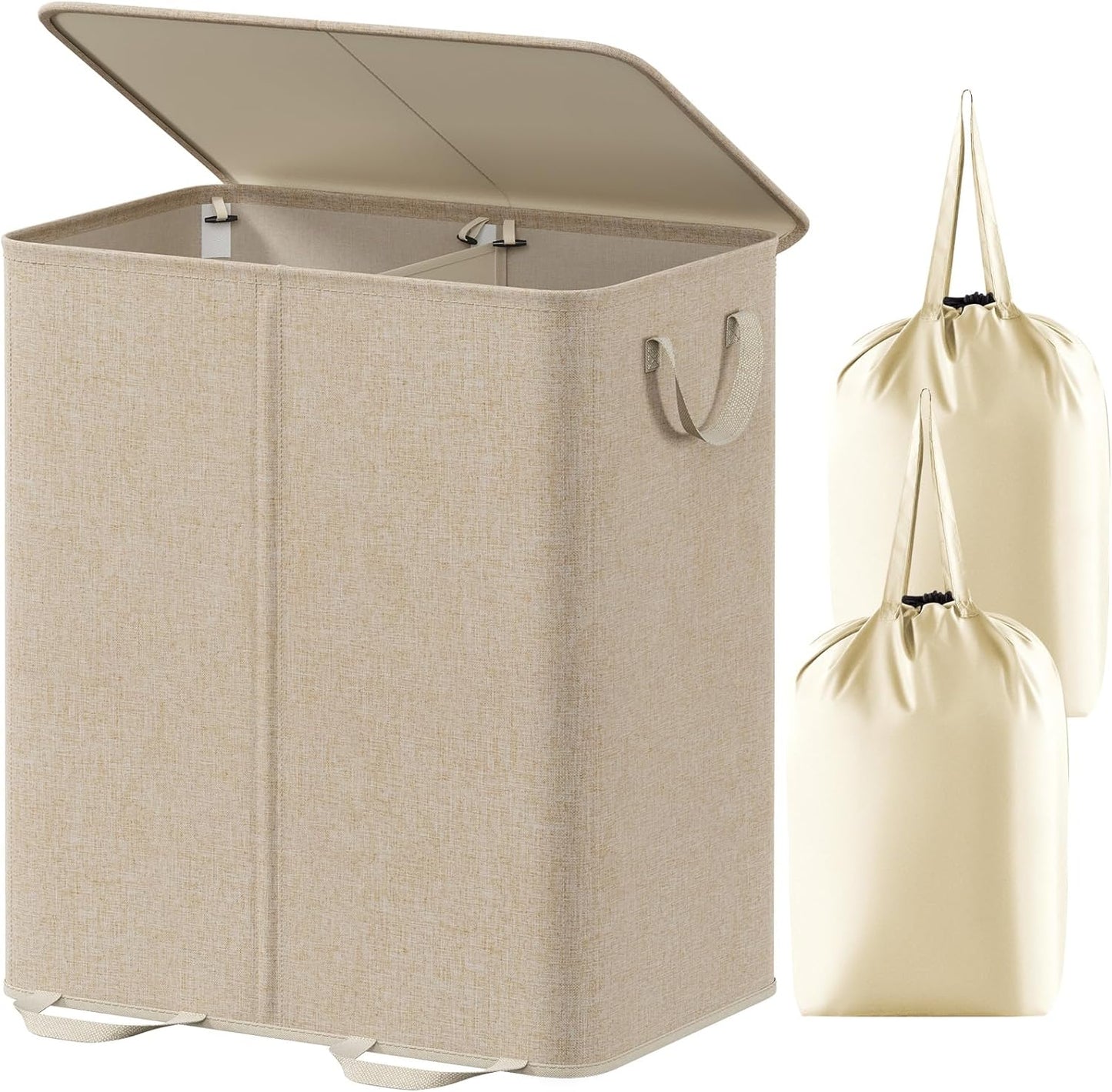 Lifewit Double Laundry Hamper with Lid and Removable Bags