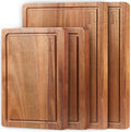 Wood Cutting Boards for Kitchen Set of 4 - Durable Acacia Boards