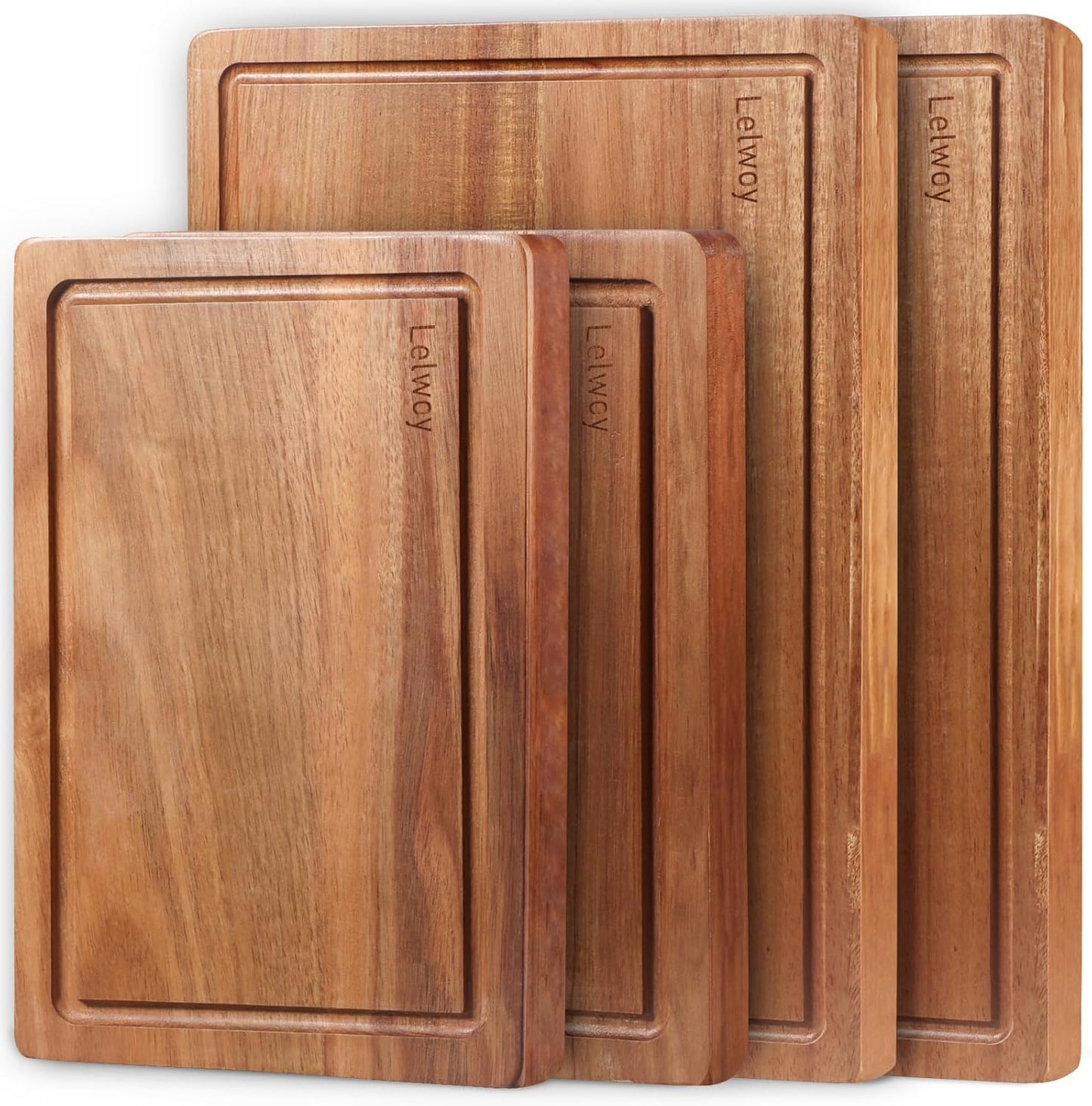 Wood Cutting Boards Set of 4 - Large Acacia Kitchen Boards