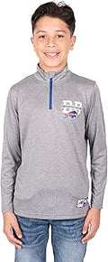 Ultra Game NFL Boy's Super Soft Quarter Zip Long Sleeve T-Shirt