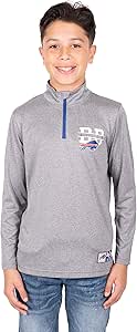 Ultra Game NFL Boy's Super Soft Quarter Zip Long Sleeve T-Shirt