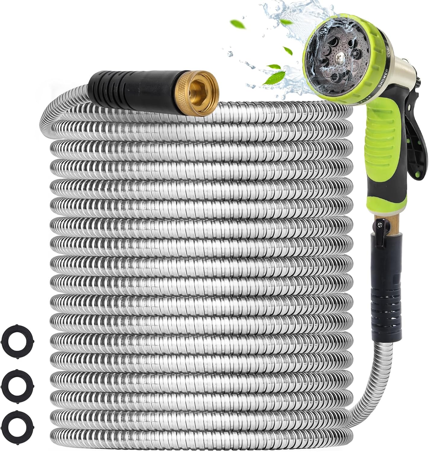 Metal Garden Hose 75FT - Durable Stainless Steel Water Hose