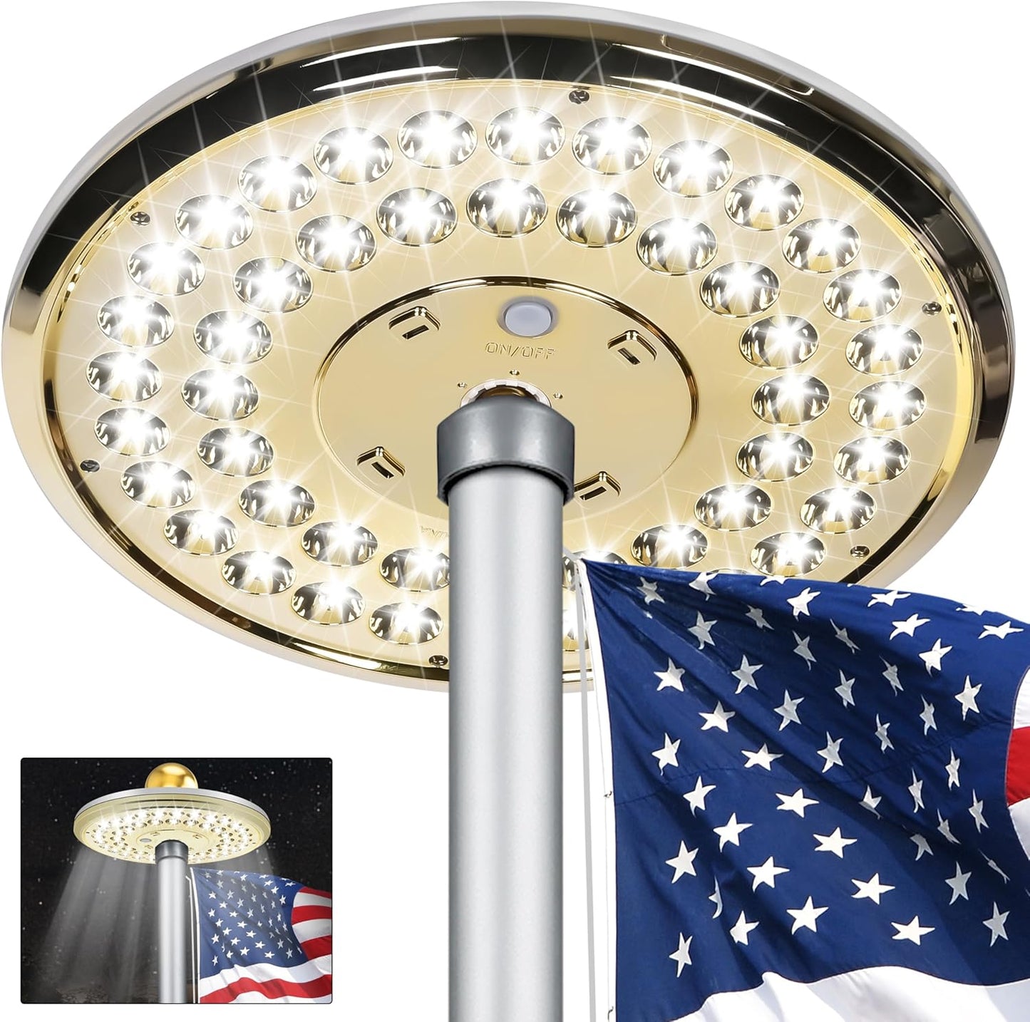 Illuminate Your Yard with Solar Powered Flagpole Light 48 LED