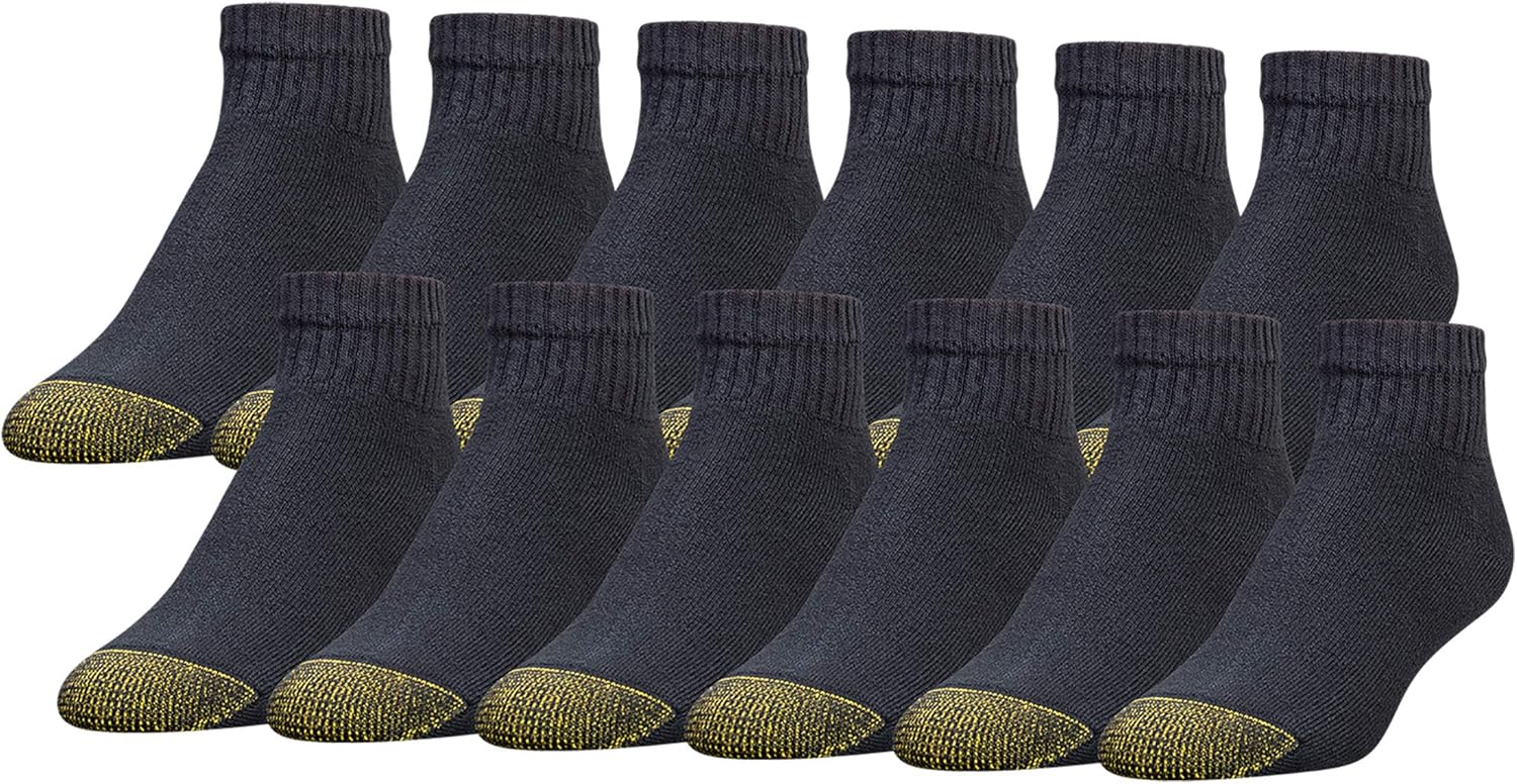 GOLDTOE Men's 656P Cotton Ankle Athletic Socks for Comfort