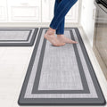 Gray Kitchen Mats Set of 2 - Cushioned Anti-Fatigue Standing Rugs