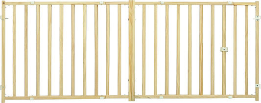 Midwest Extra-Wide Wooden Dog Gate - Expandable 50-94 - Natural Wood