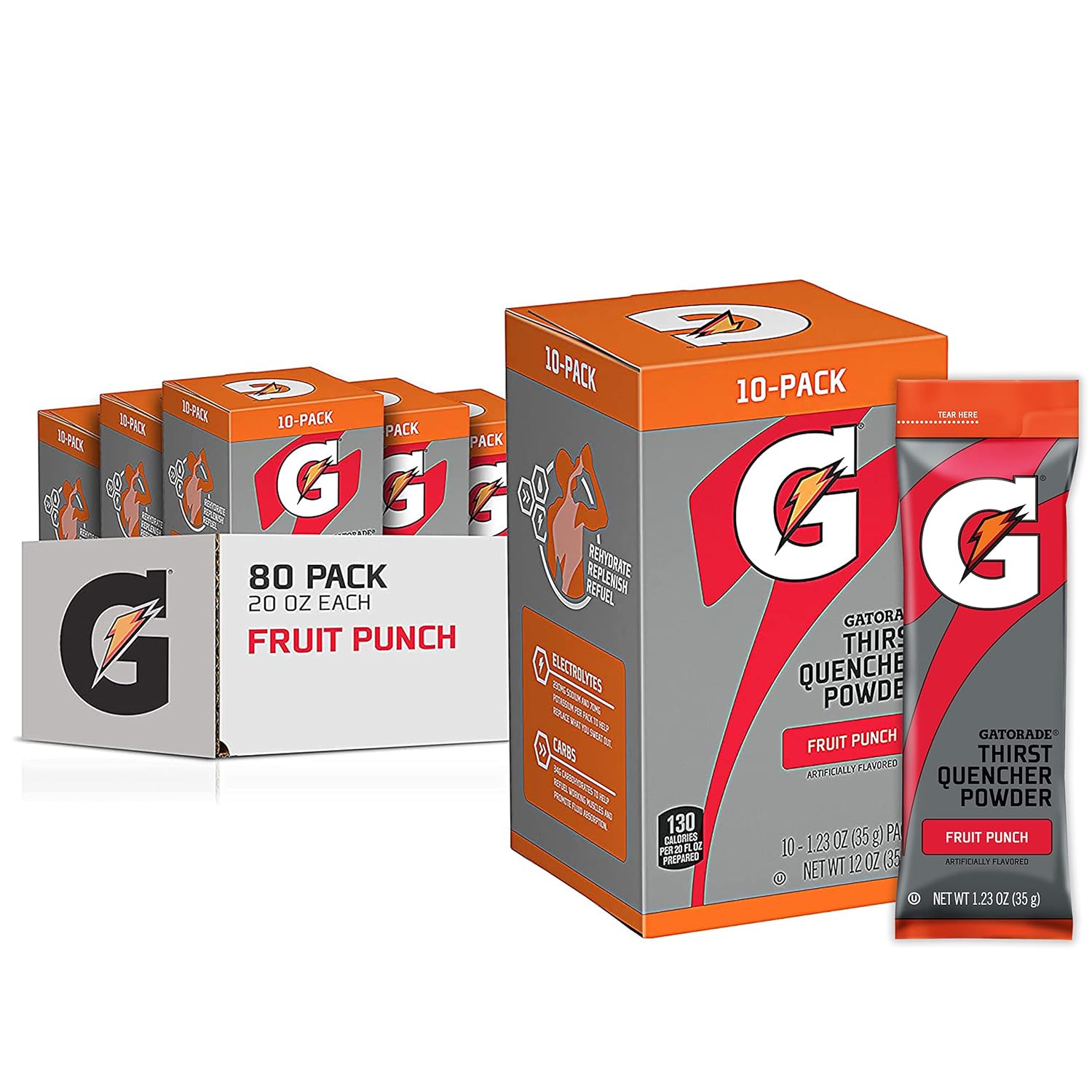 Gatorade Thirst Quencher Powder, Fruit Punch Flavor, 80 Packets