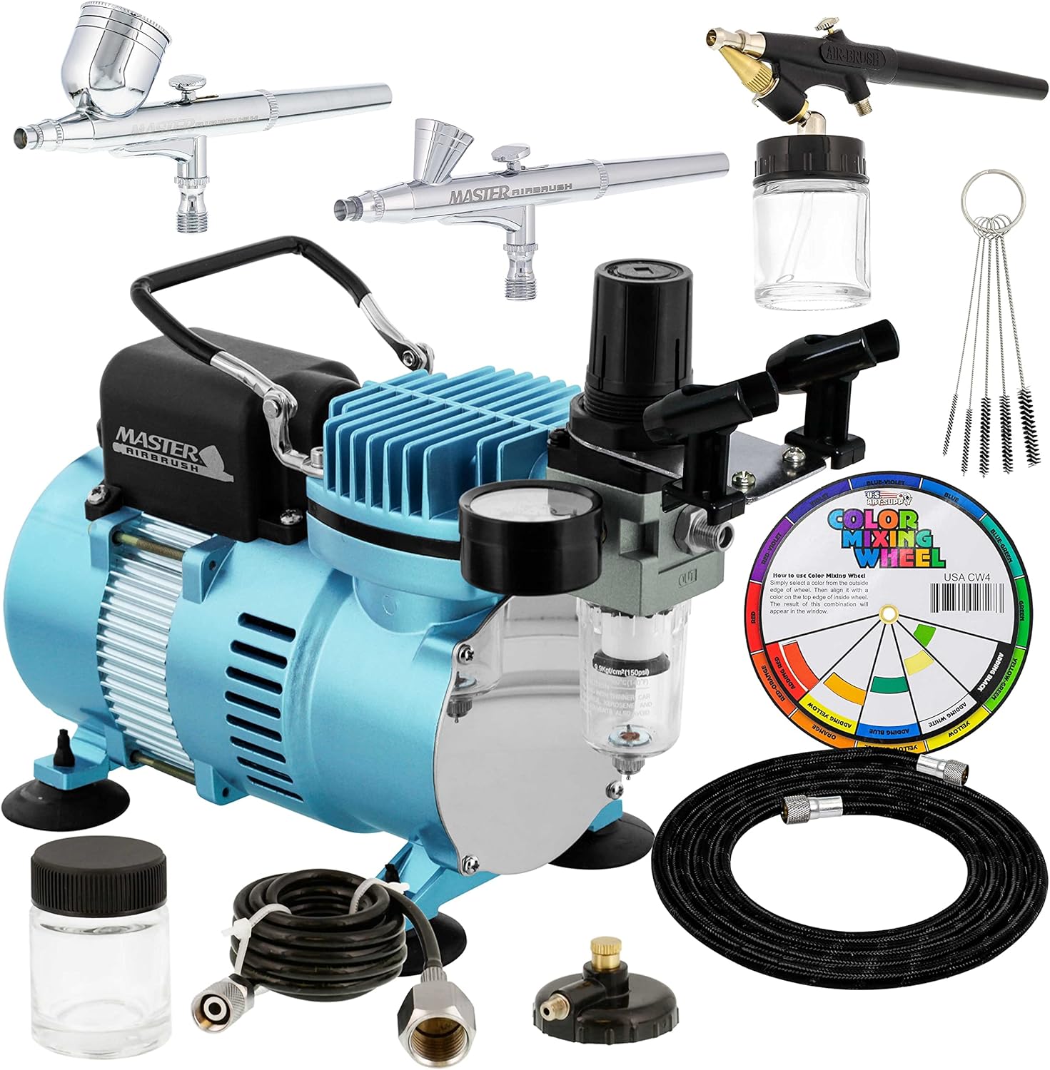 Professional Airbrush Kit with 3 Airbrushes - Master the Art