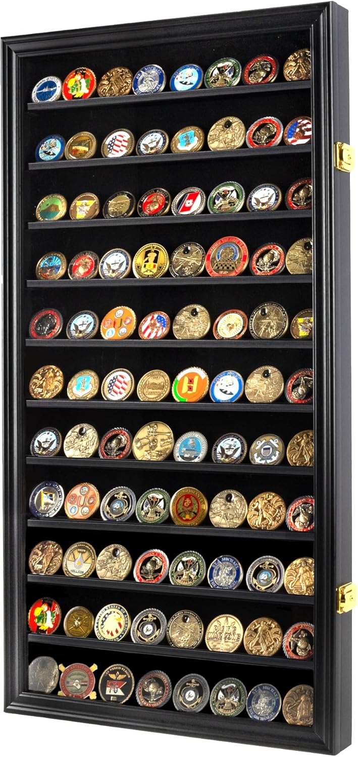 DisplayGifts Military Challenge Coin Display Case for Collectors