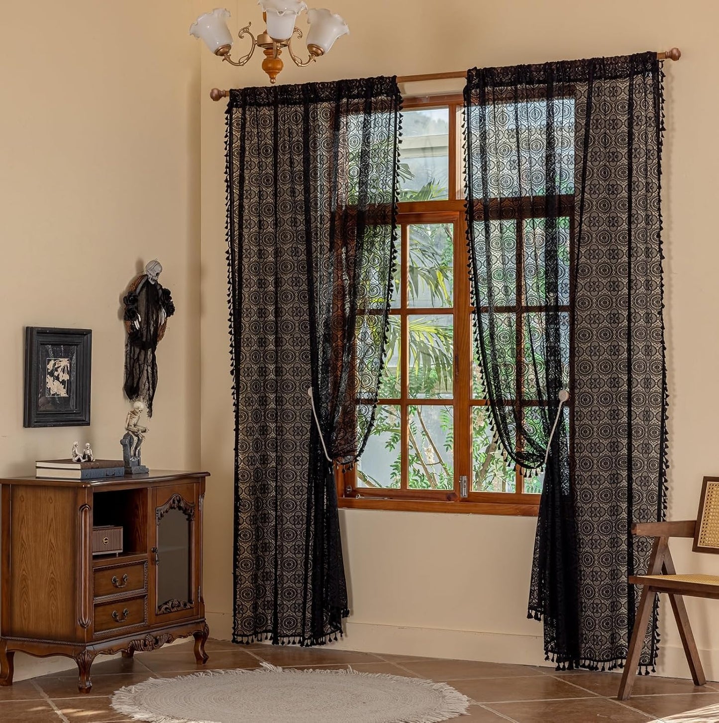 96 Gothic Lace Tassel Curtains by YJ YANJUN