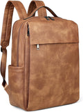 15.6 in PU Leather Laptop Backpack Purse for Women - Travel Friendly