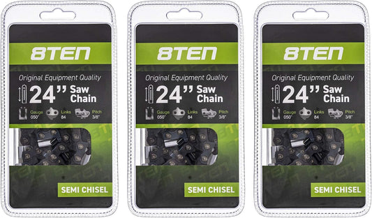 8TEN Chainsaw Chain for Stihl and Husqvarna 24 inch 3 Pack