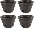 Wicker Hose Pot Decorative Resin Garden Hose Storage - Compact Java