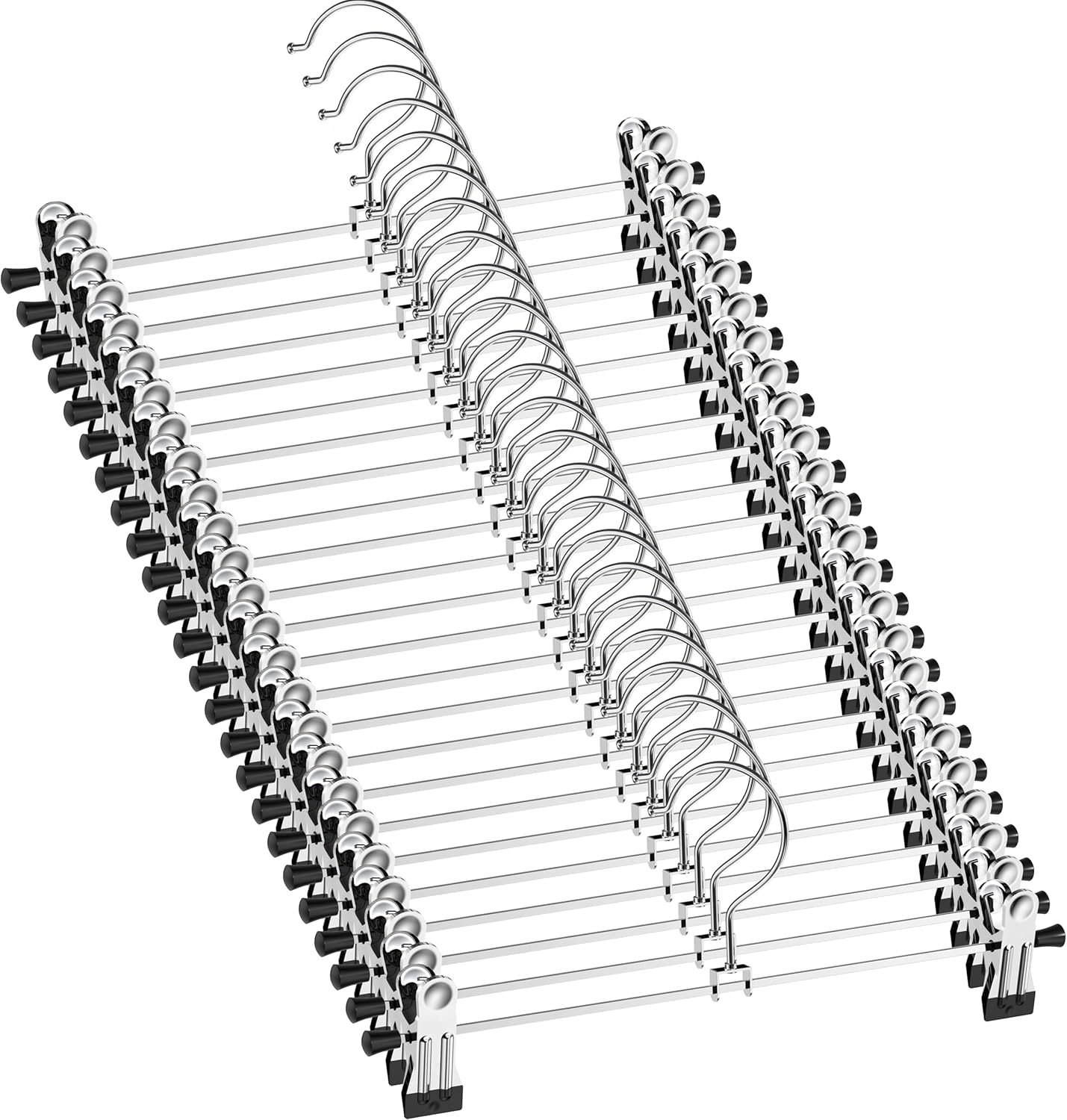 Pants Hangers with Clips - 50 Pack Space Saving Solution