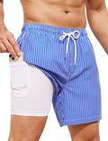 Mens Swim Trunks with Compression Liner 2-in-1 Quick Dry (Style ZXV7)