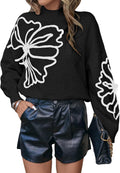 Verdusa Floral Mock Neck Sweater: Stylish & Cozy