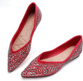 Flats Shoes Women Rhinestone Pointed Toe Ballet Flats - Cushioned