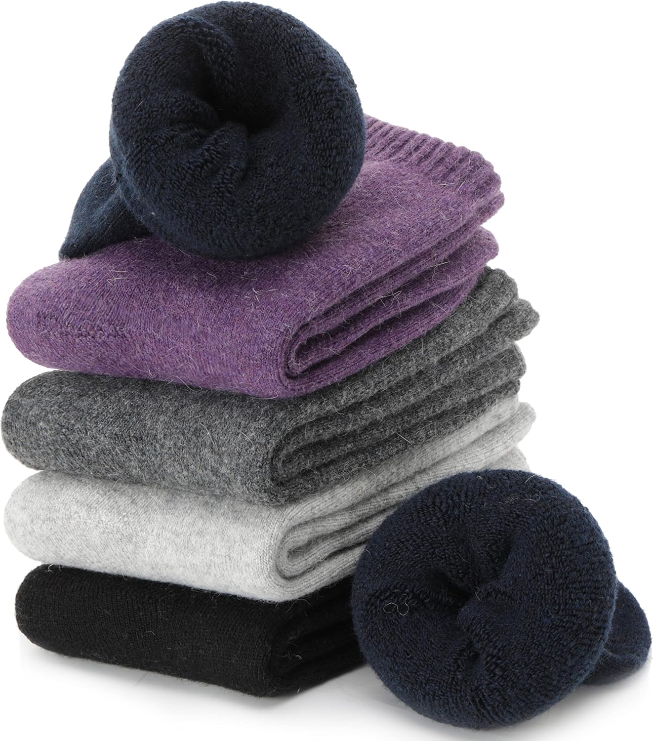 Cozy Merino Wool Hiking Socks 5 Pack