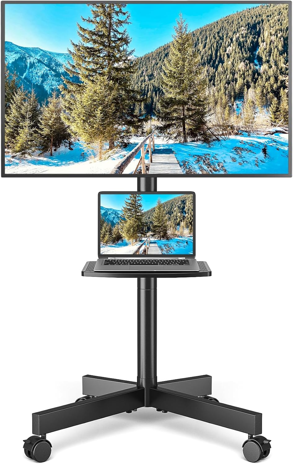 Mobile TV Stand: Tilt & Height Adjustable
