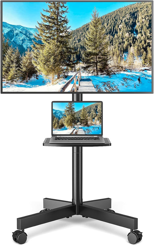 Mobile TV Stand: Tilt & Height Adjustable