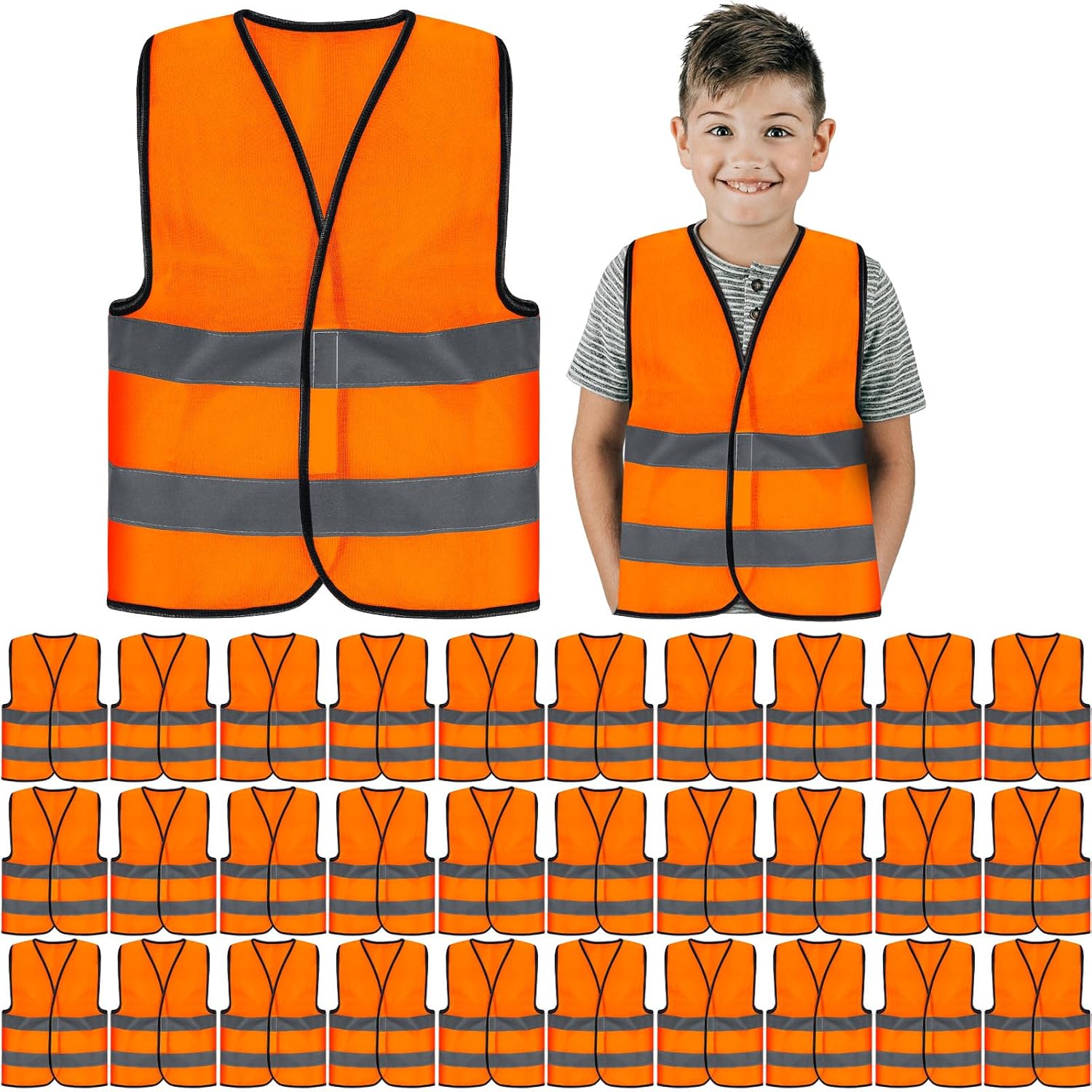 Zhanmai Kids Safety Vest Bulk High Visibility Reflective Gear