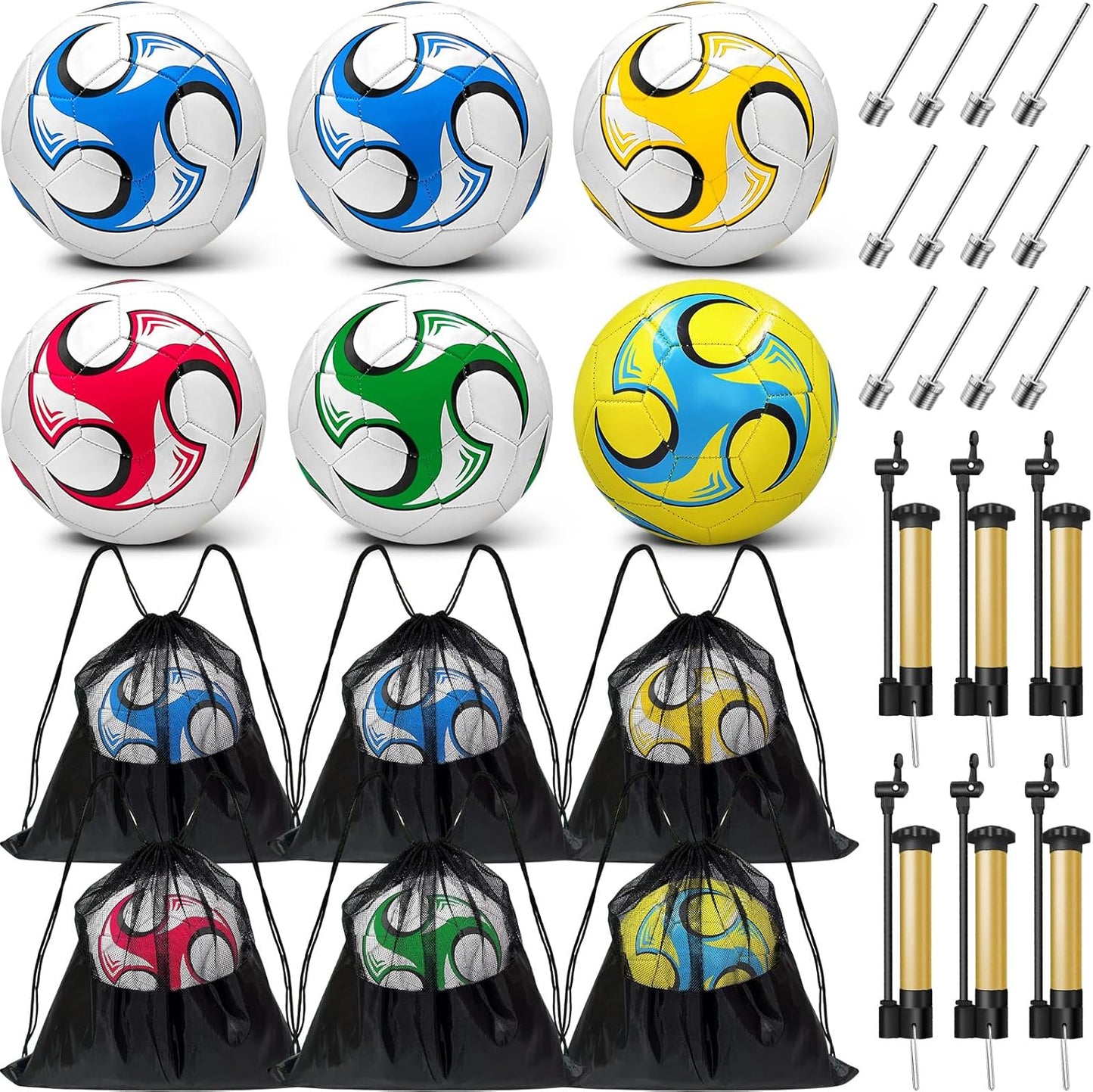 6 Pack Operation Deflated Soccer Balls with Pump for Kids