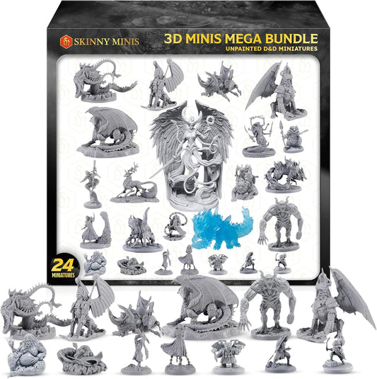 3D Minis Mega Bundle: Unpainted D&D Miniatures for Tabletop Games