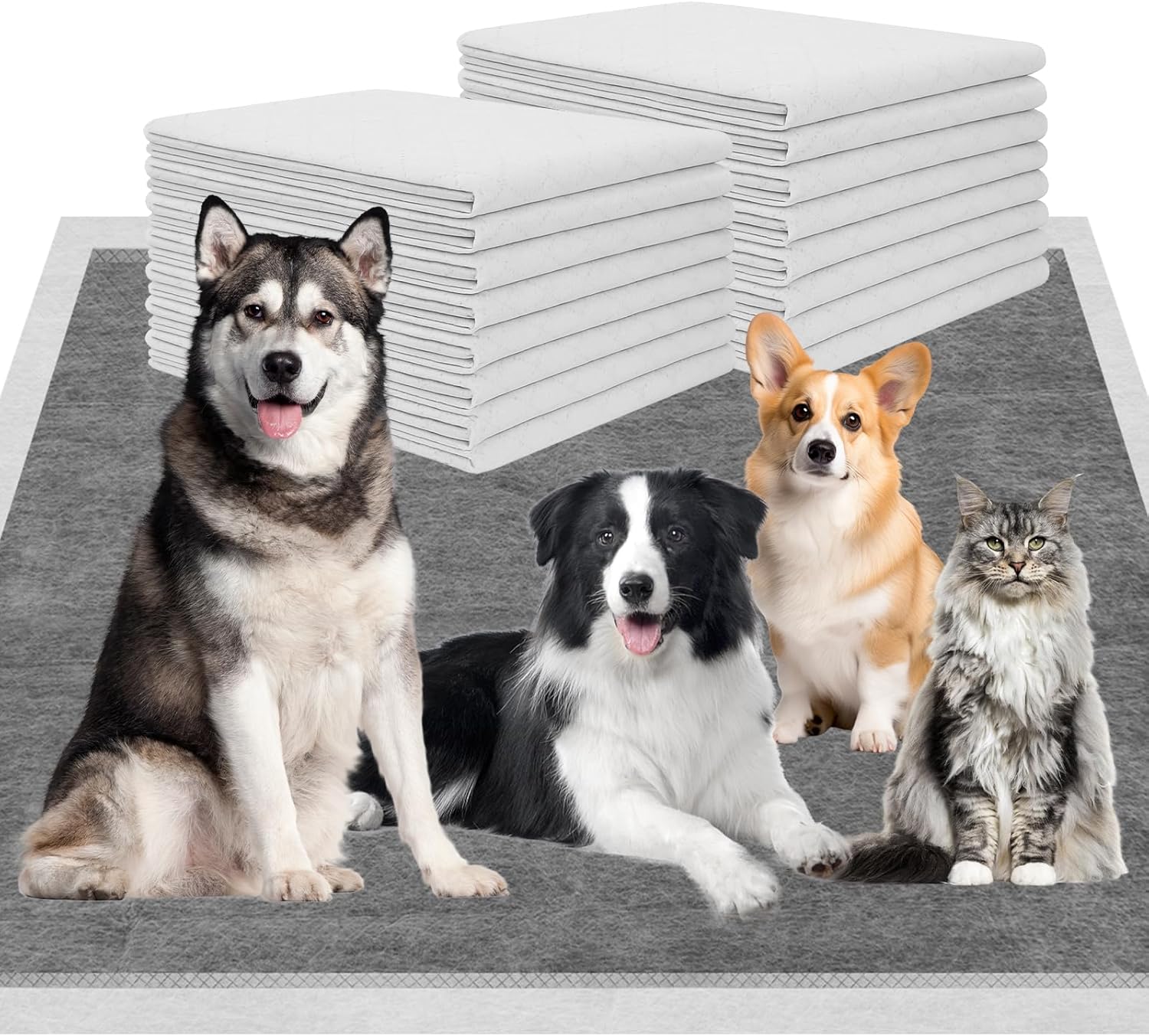 Charcoal Puppy Pads 36inx51in - Ultra-Large Odor-Control Pads