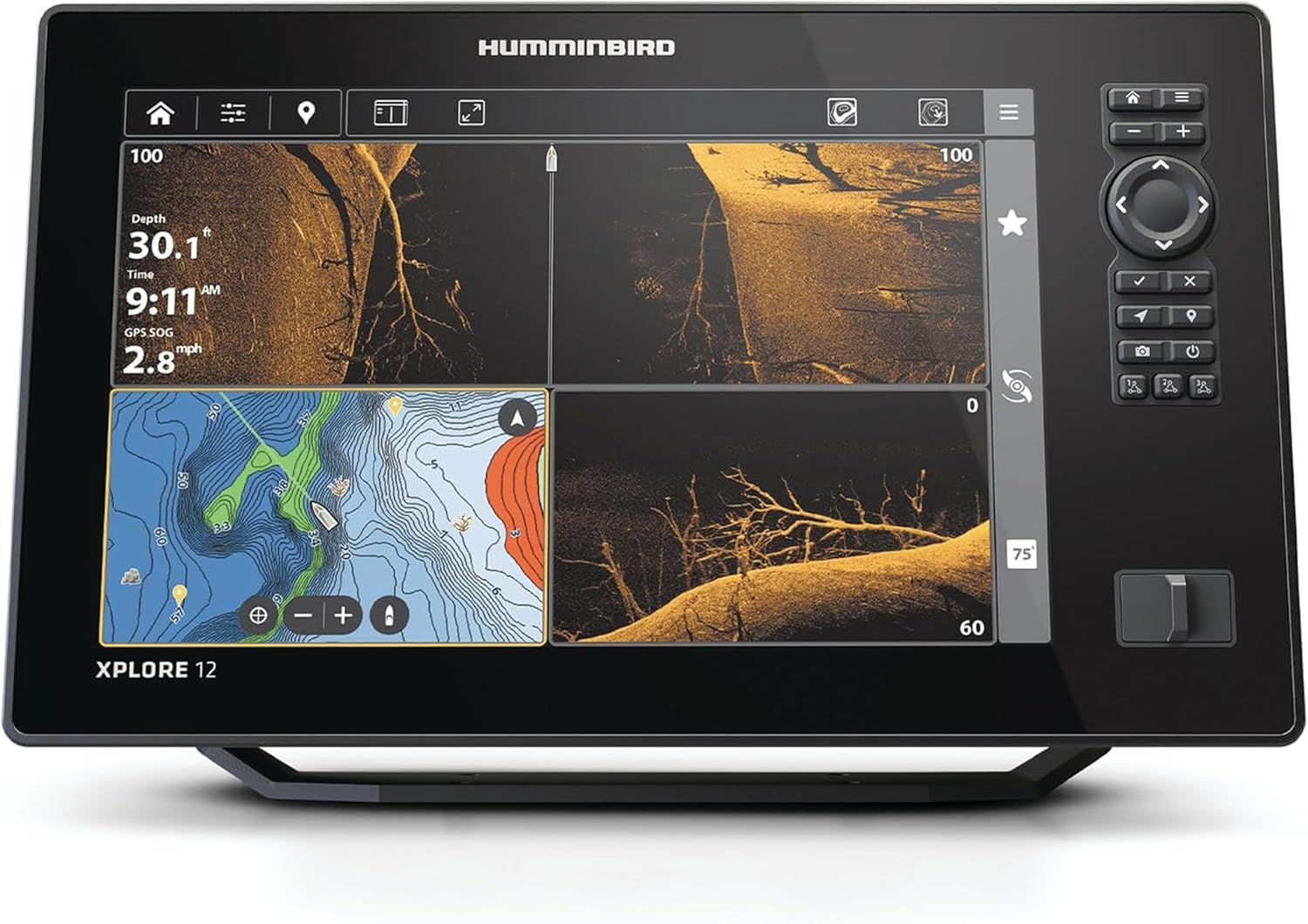 Humminbird XPLORE 12 GPS Fish Finder with MEGA Imaging Technology