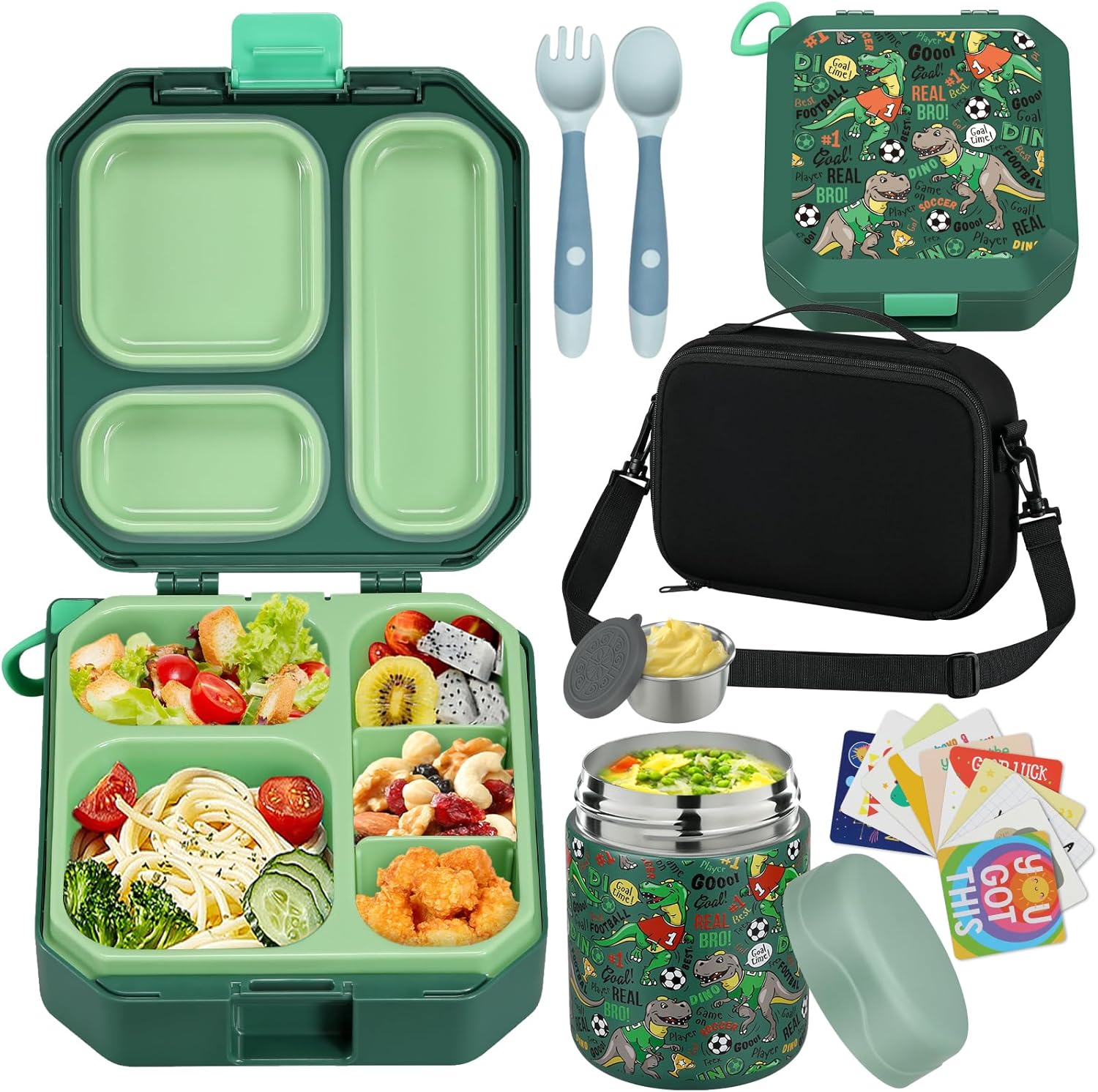 Bento Lunch Box for Kids with Leak-Proof Soup Thermo Jar