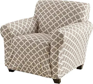 Great Bay Home Printed Twill Arm Chair Slipcover for Protection