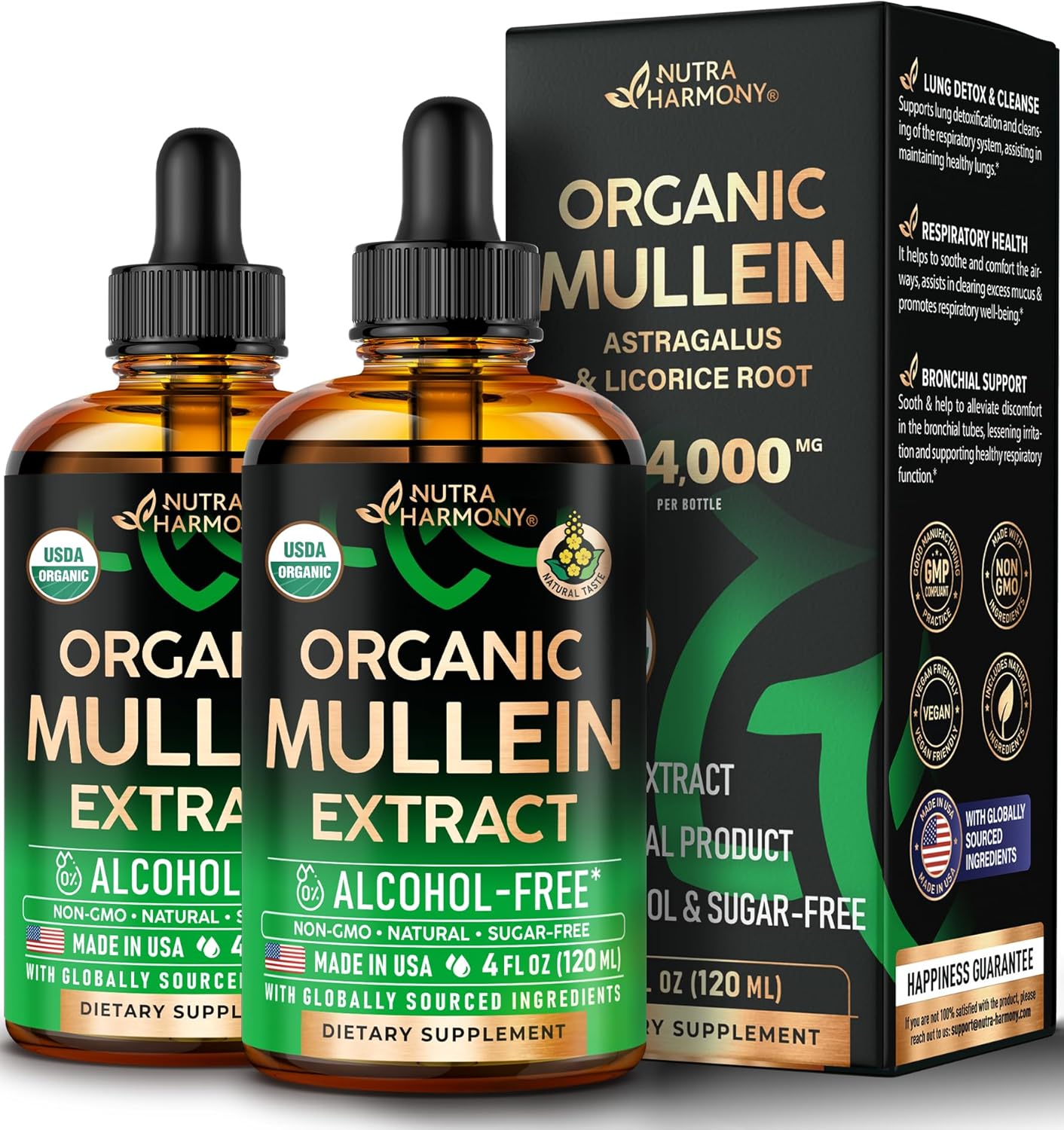 Mullein Drops for Lungs - Organic Lung & Bronchial Cleanse