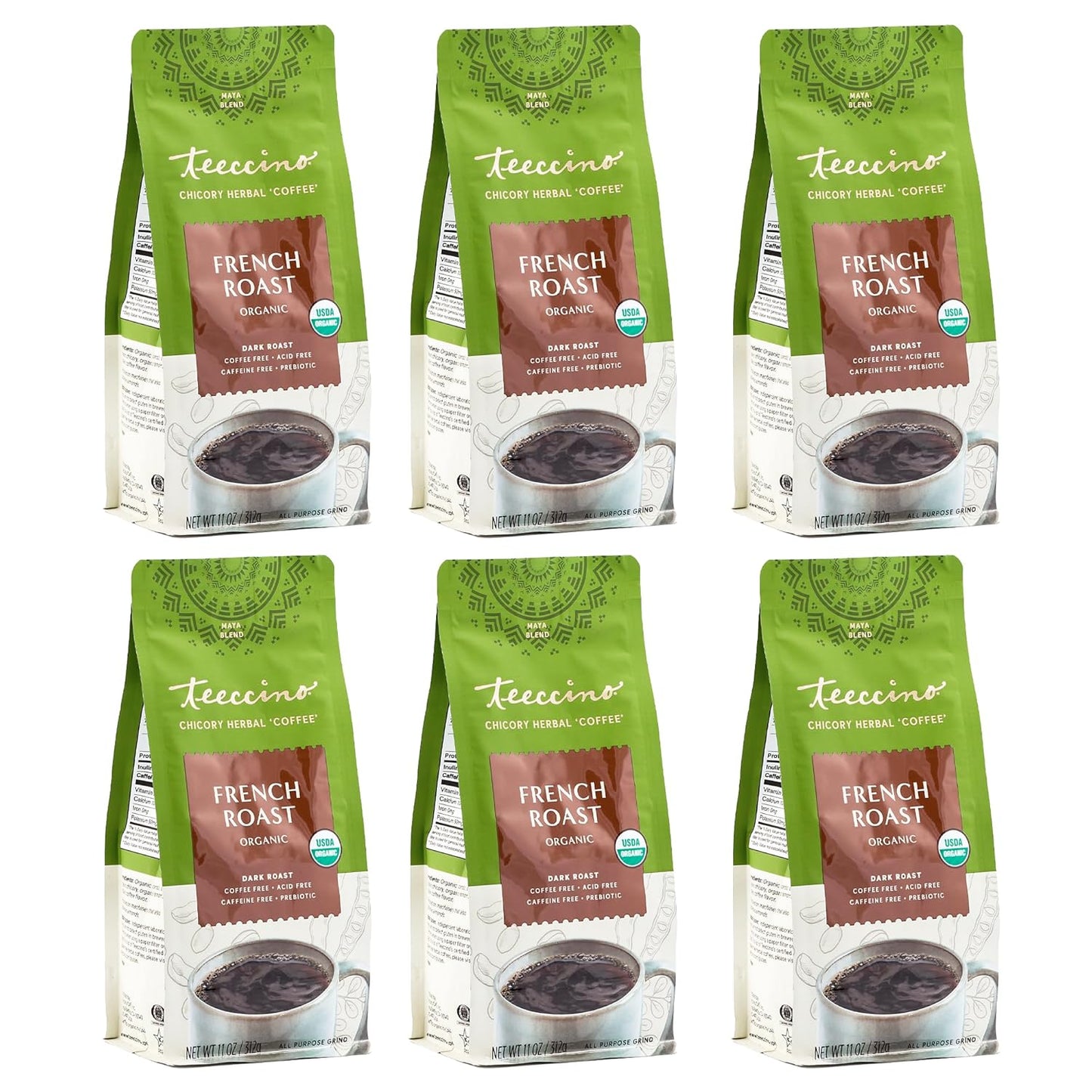 Teeccino French Roast Chicory Coffee Alternative - Herbal Brew
