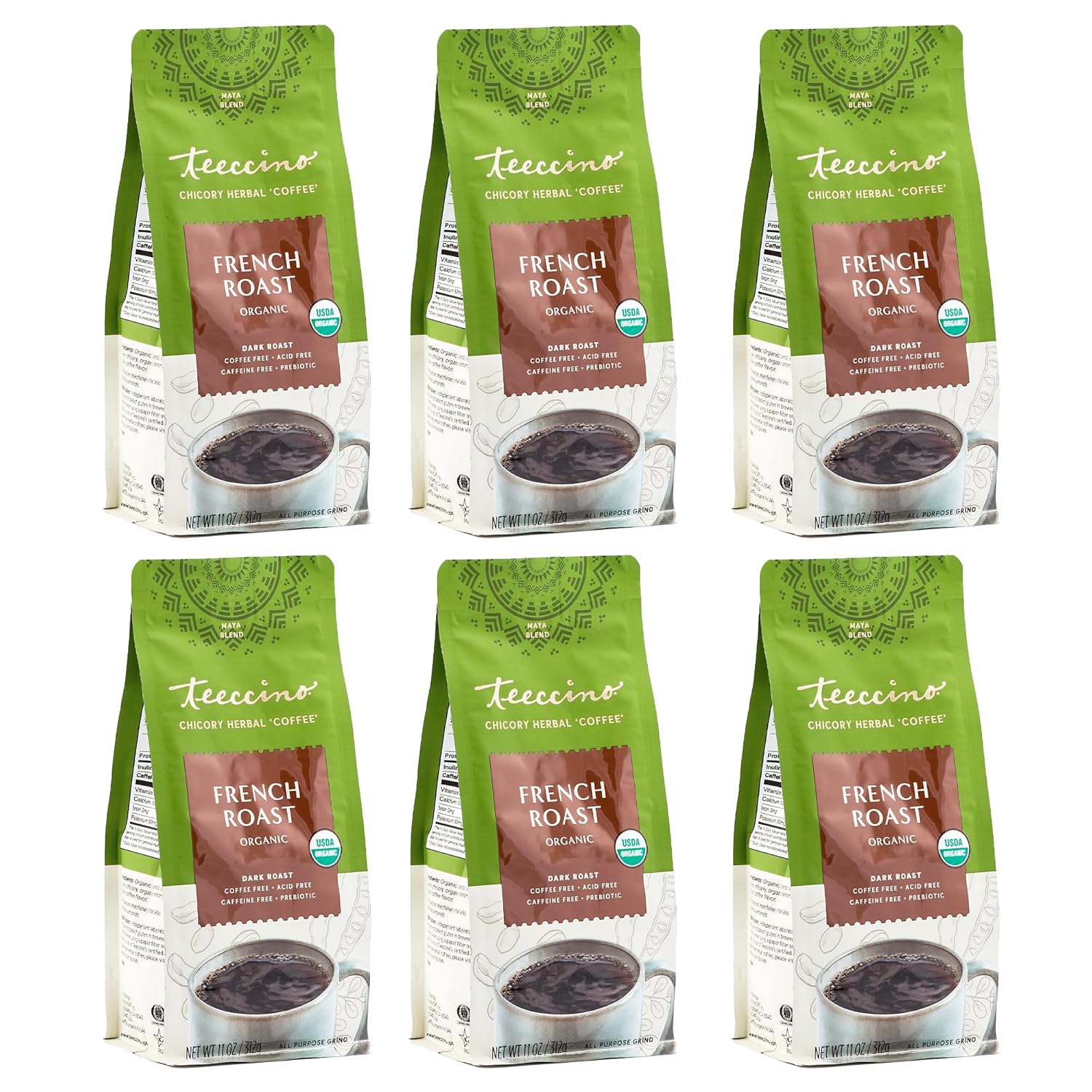 Teeccino French Roast Chicory Coffee Alternative - Herbal Brew