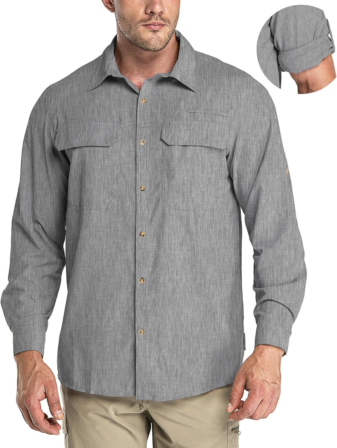 33,000ft Men's Long Sleeve Sun Protection Shirt for Outdoor Fun