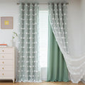 Aqua Living Room Curtains Kids Curtains for Boys Bedroom - Double