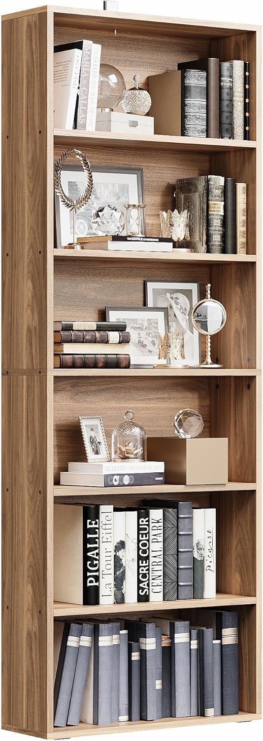 IRONCK 6 Tier Tall Bookcase for Home Office and Living Room