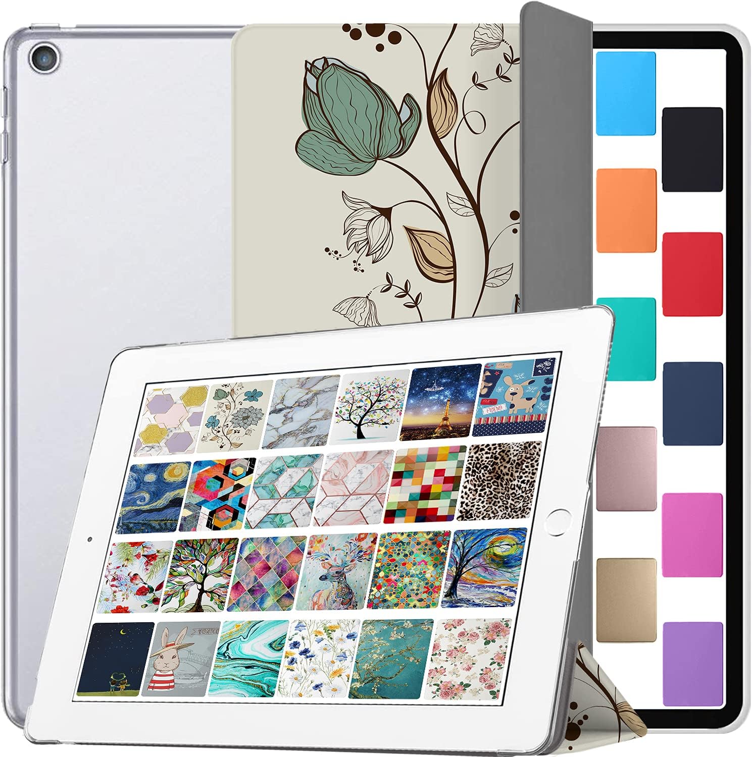 DuraSafe iPad Mini 5 Case - Watercolor Flowers Design