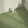 Linear Shower Drain 30ft Brushed Gold Tiled Insert Grate - High Flow