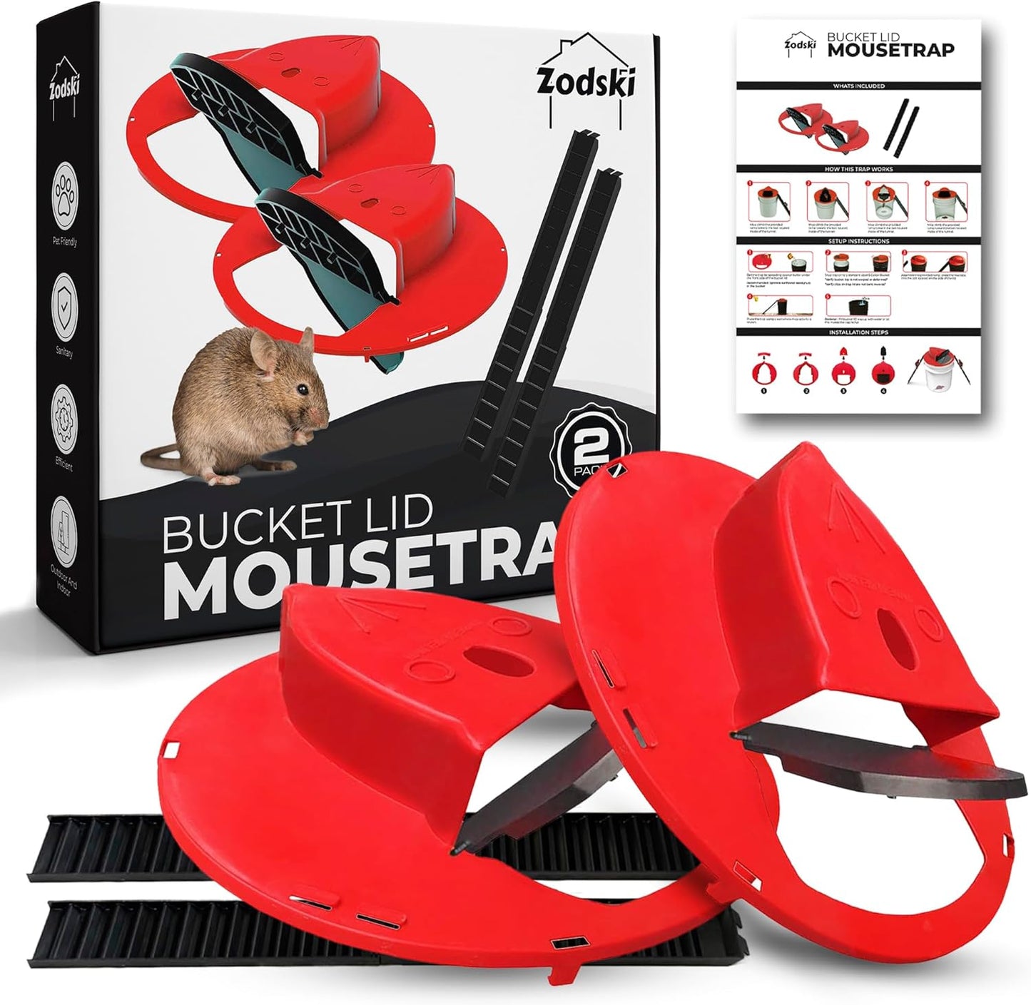 Rat & Mouse Trap Lid Duo - Humane & Efficient! 