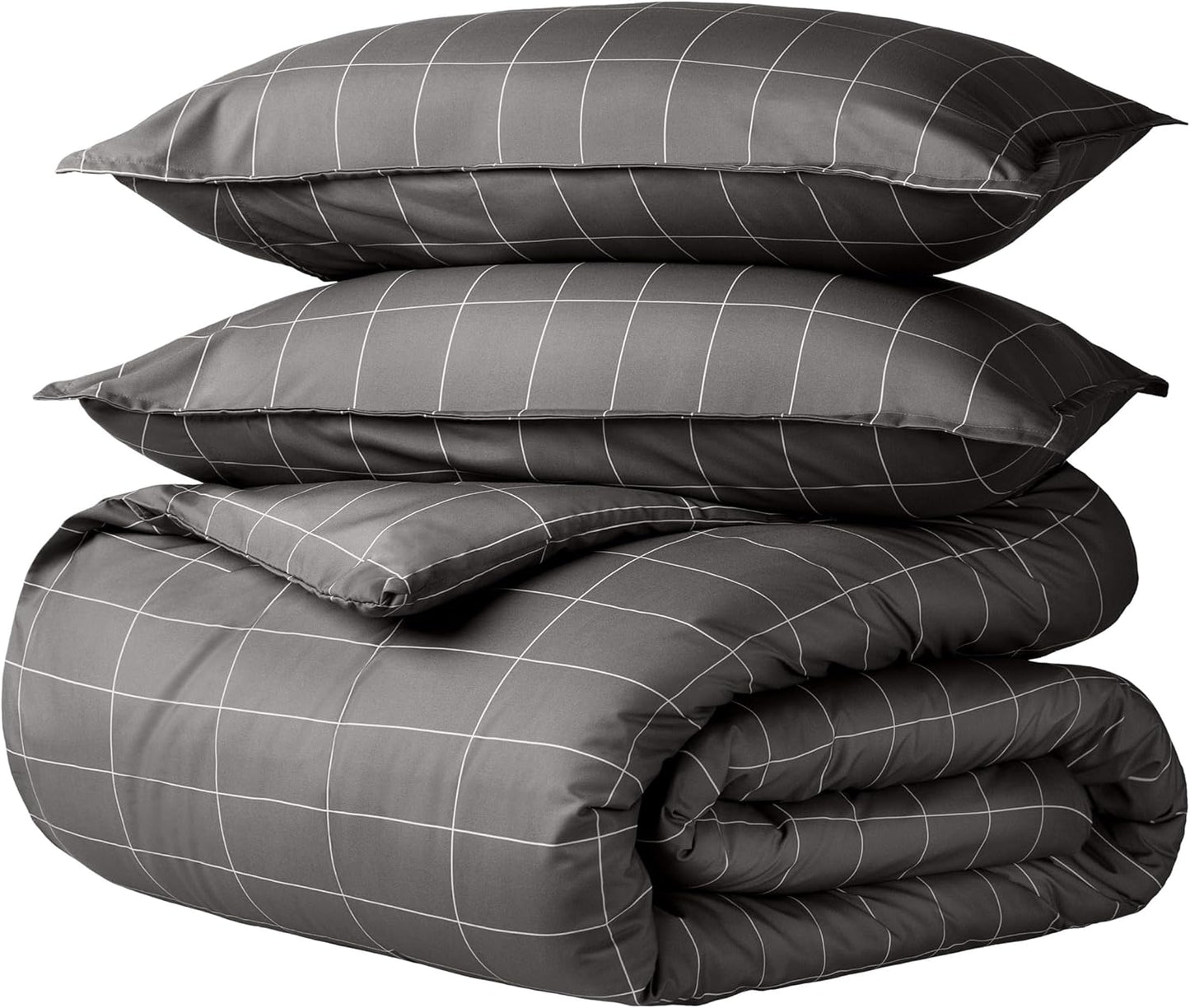 Bare Home Queen Size Duvet Cover Set - Soft Textured Bedding