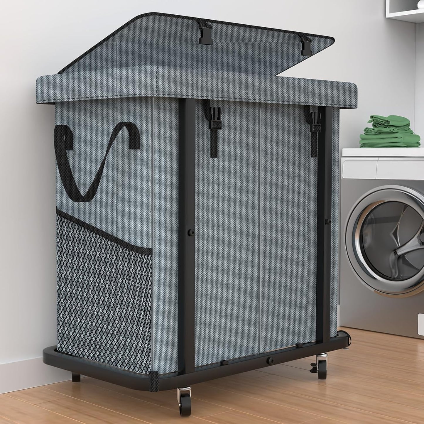 50 Gal High Grade Rolling Laundry Basket with Wheels for Home