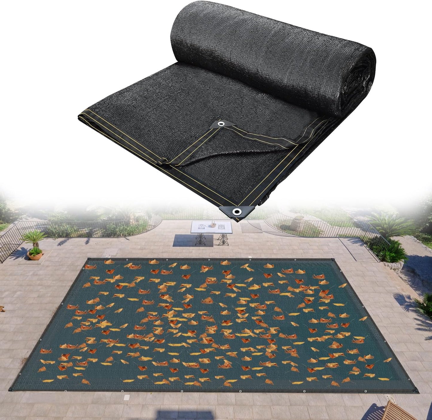 Pool Leaf Net Cover 20 x 40 FT for Rectangle Swimming Pools