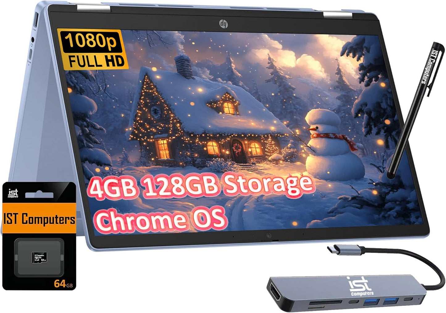 HP Chromebook X360 14b 2-in-1 Laptop for Students and Home