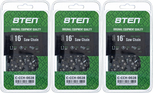 8TEN Chainsaw Chain for Husqvarna and Poulan 16 in .050 .325