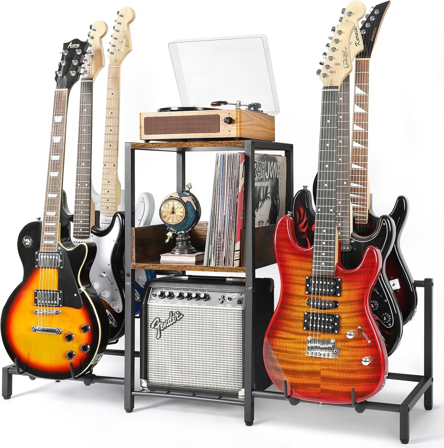 Multi Guitar Stand with Amp Stand for Music Studio Use